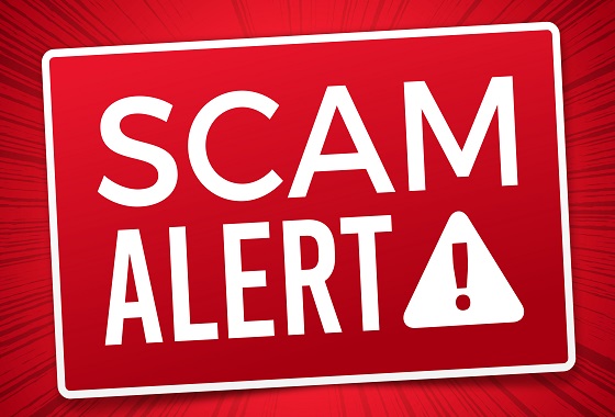 Stock photo says Scam Alert! 